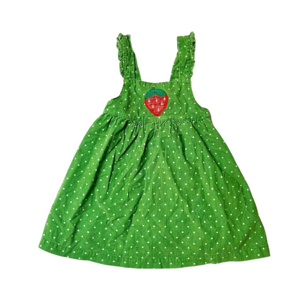Baby Boden Strawberry Corduroy Pinnie Dress Size 18-24m